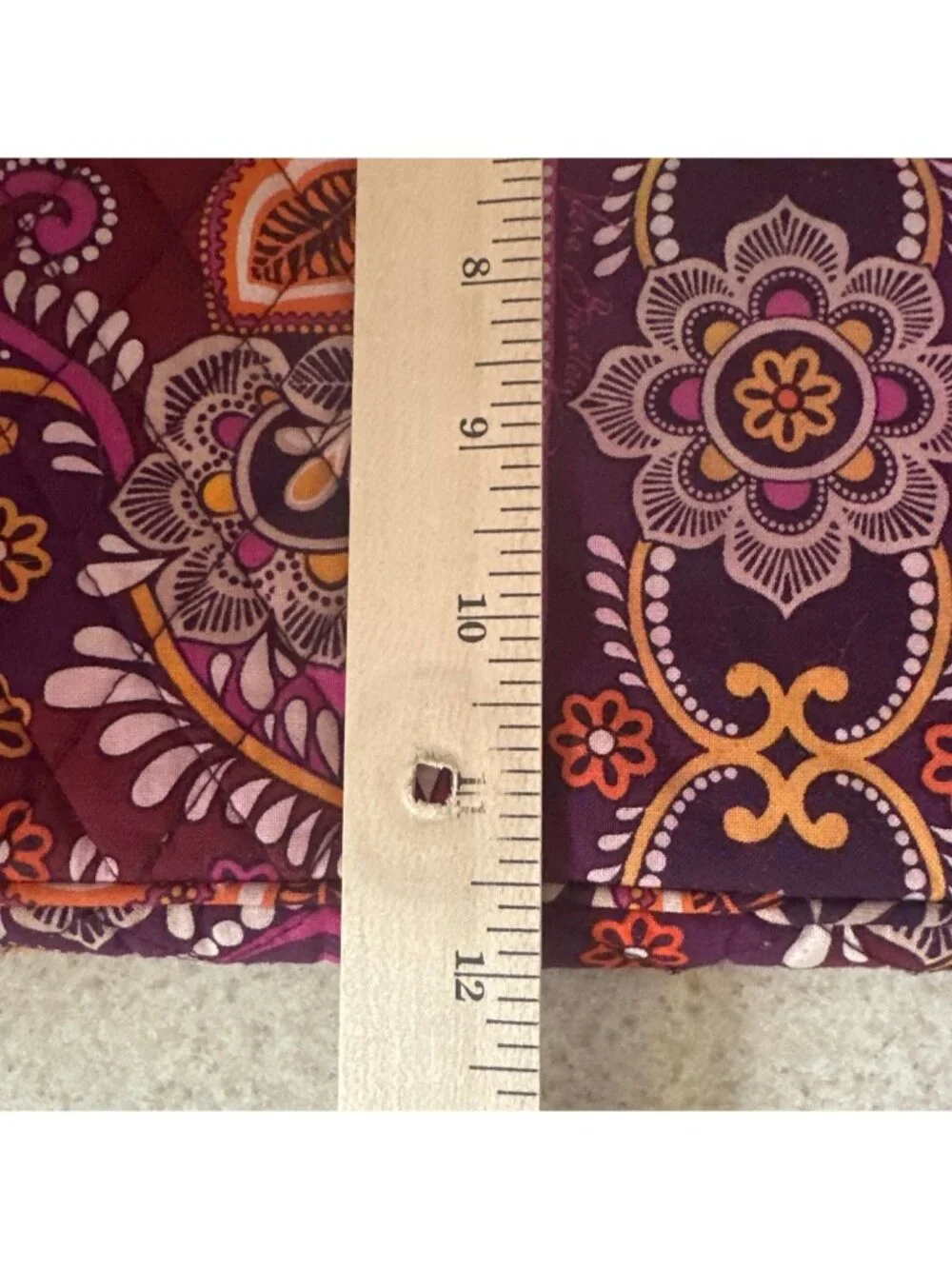 Vera Bradley Quilted Floral Laptop Sleeve 17" Safari Sunset Purple/Orange - Picture 5 of 10